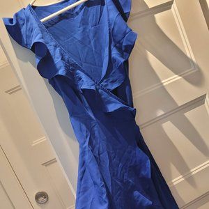 Blue wrap dress